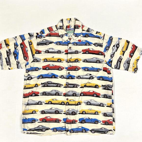 Reyn Spooner Other - Vintage Reyn Spooner Hawaiian Traditionals Corvette Shirt Mens Size M Rayon USA